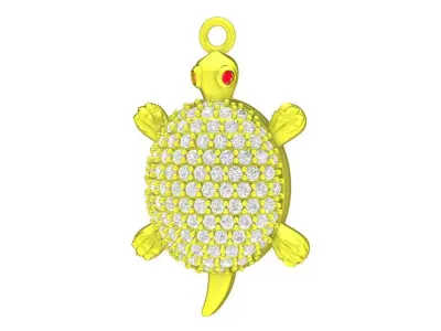 Luxury Turtle Diamond Pendant Jewelry for Unisex  4655 3D print model