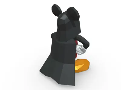 Mickey Mouse darth vader low poly 3D print model