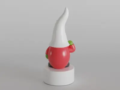 Festive Gnome with Holly Hat 3D print model