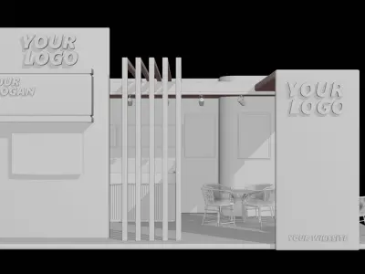 booth design exibition 1 Low-poly 3D model