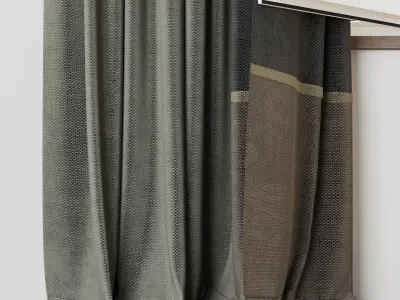 curtains when open window 002 Low-poly 3D model
