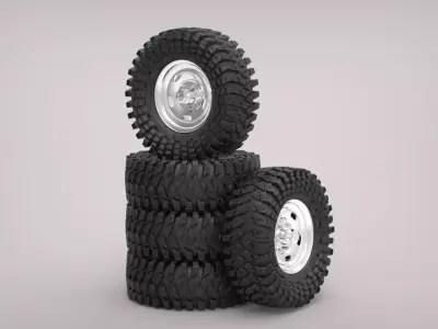 MAXXIS TIRES WITH IRON RIMS Low-poly 3D model