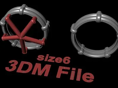 Rope Style Fashion Band Ring Size6 3D print model