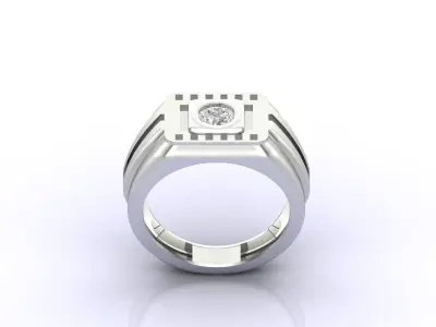 Print Ready STL 3DM  Gents Rings Diamond Men Ring  3D print model 76