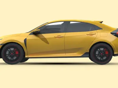 Honda Civic Type R 2018 Low-poly 3D model