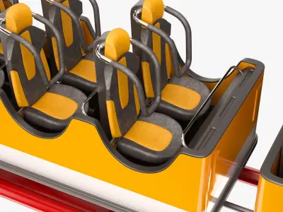 Roller Coaster Train 3D model