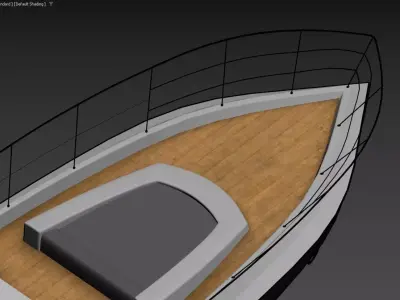 Luxury Flybridge Motor Yacht Black and White with Teak Decks 3D model