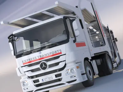Mercedes Actros Car Transporter 3D model