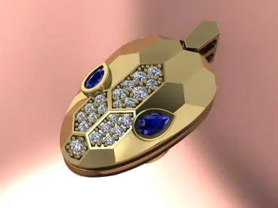 Bvlgari Snake Pendant Jewelry Brand Gold  3D print model
