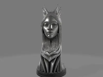  Abstract Chess Queen Sculpture 3D print model