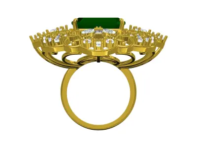 Unique Large Top Art Deco Ring 3D print model