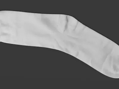 White Sock - Realistic and Universal Cotton Footwear  3D model