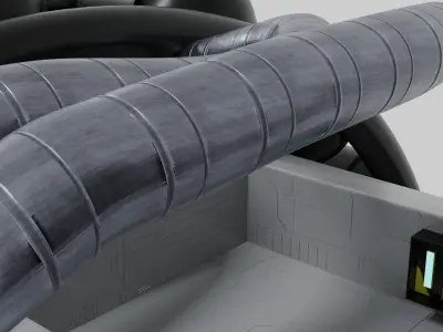 Sci-Fi Engine for Spaceship - Made with Blender 3D model