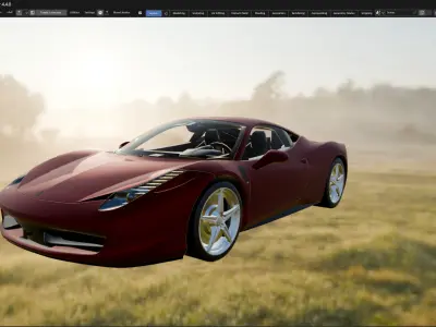 Car Ferrari 458 Italia Low-poly 3D model