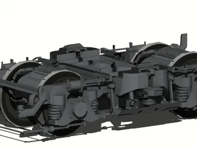 Japanese Train Bogey old model 3D model