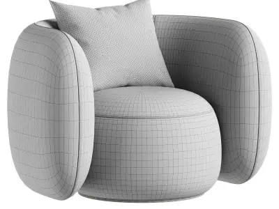 armchair white 2 3D model