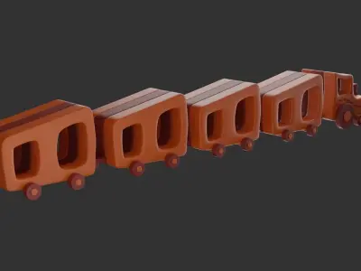 Train Set orange lego brick 3D print model