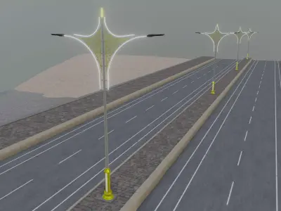 Decorative Lighting Pole Type-4 3D model