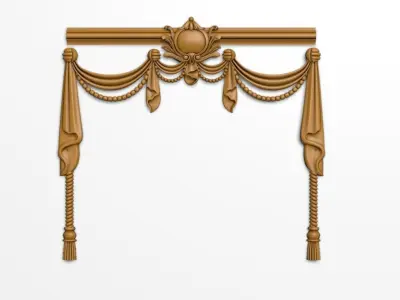 A woven curtain-shaped decor ready for CNC milling 3D model