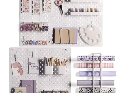 Ikea SKADIS Pegboard for Teenagers and Kids 3D model