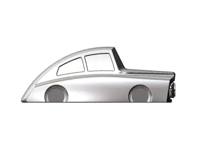 Ribbed Mercedes 300SL gullwing grille wide body car sculpture 3D print model