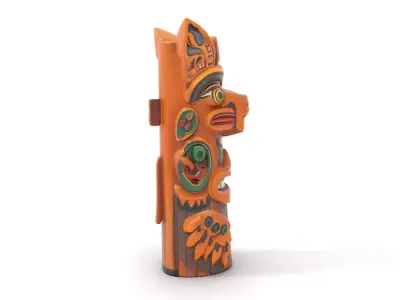 Traditional Totem Pole Sculpture Model Pack for Cultural Disp... Low-poly 3D model