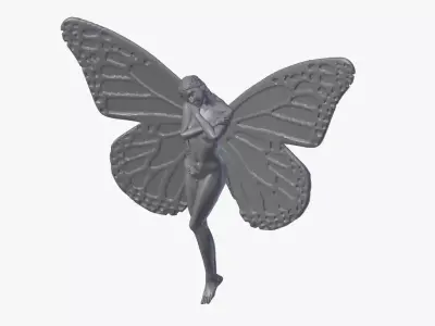 butterfly woman 3D print model