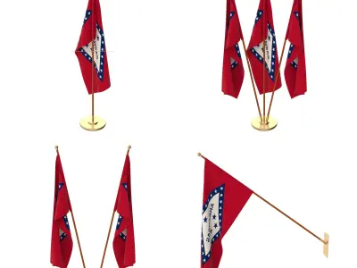Arkansas Flag Pack 3D model