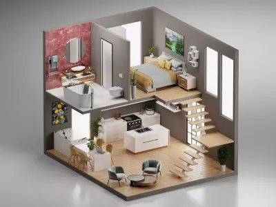 House isometric 3D model