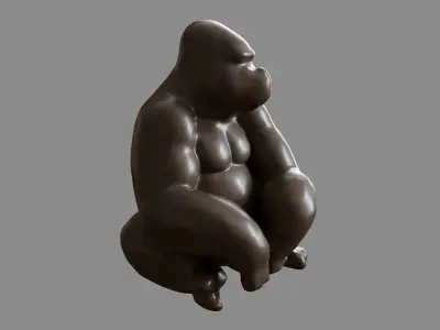 Decoration Gorilla Figurine 3D model