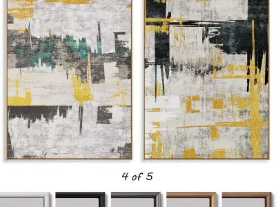 Abstract Painting Frame set 3D model 2