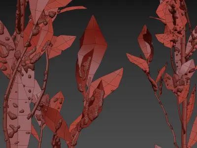 Trees in the snow 3D model