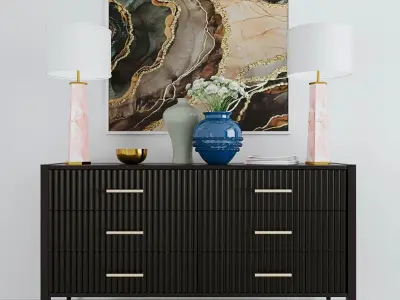 Dresser with decor 3D model