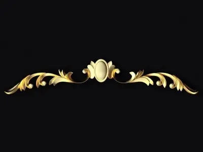Central decor ornament for furniture 3D model 21