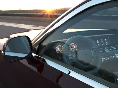 2018 Aurus Senat with lowpoly interior Low-poly 3D model