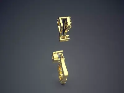 Luxury Earrings With Diamonds On The Side CAD 5174 3D print model