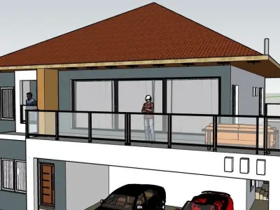 DOUBLE STORY DUPLEX EXTERIOR DESIGN  3D model