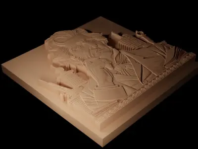 Nikola Tesla CNC 3d Print High Relief Sand Casting 3D print model