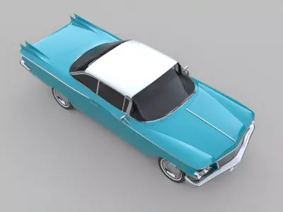 Generic Vintage American-Style Coupe Low-poly 3D model
