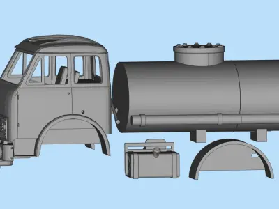Printable stl MAZ 500 Soviet Truck Printable Body Car scale  3D print model