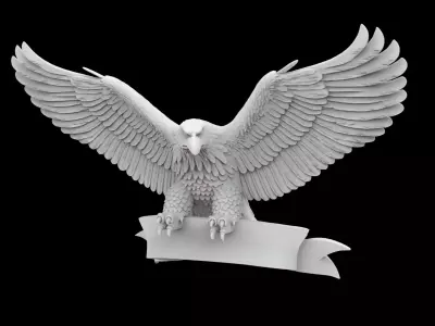 Eagle with Scroll Banner 3D Print Model 3D print model