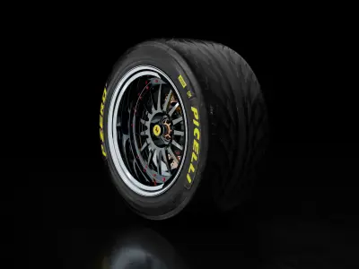 Ferrari Car Wheel Model and PBR Texture 3D model