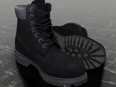 TIMBERLAND 3D SHOES -  BLACK  Low-poly 3D model