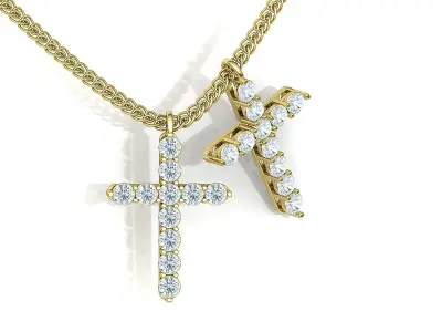 2mm Diamond Cross 11gems Bespoke Cross 3D print model