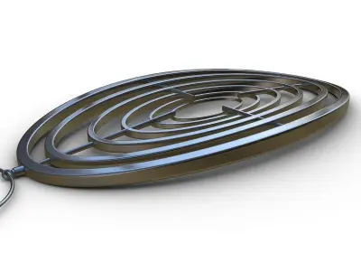 3d key with spiral 3D model