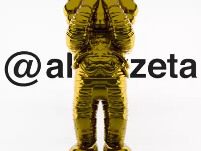 Kaws Space Textured Low-poly 3D model