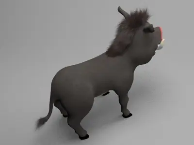 Wild cartoon hog Low-poly 3D model