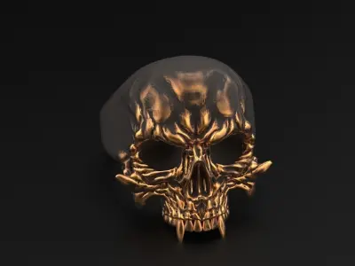 Ring Skull Vampire STL 3D print model