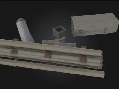Construction Materials  Modular Site Supply Set 3D model