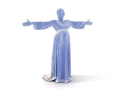 Elegant White Maternity Dress model pack Low-poly 3D model